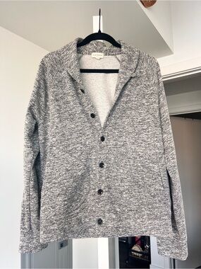 Club Monaco Men's Sweatshirt Button Down Collared Cardigan Grey Size M